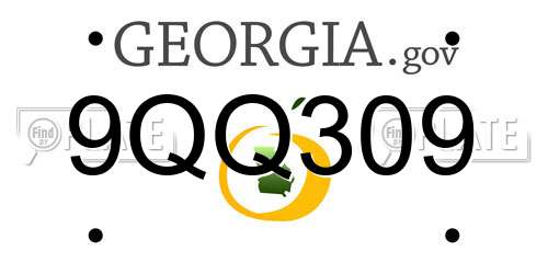 9QQ309 Georgia License Plate