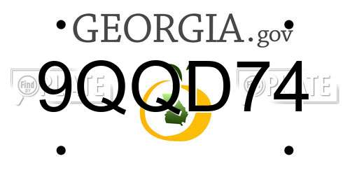 9QQD74 Georgia License Plate