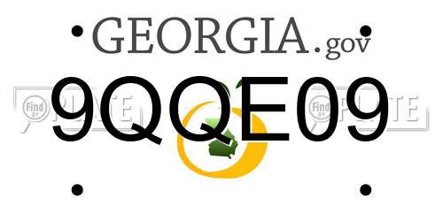 9QQE09 Georgia License Plate