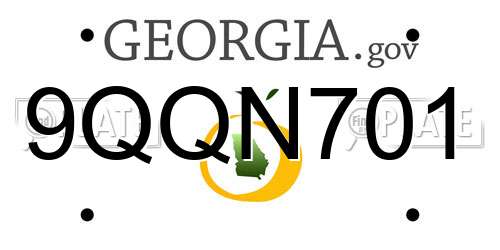 9QQN701 Georgia License Plate