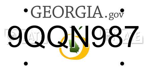 9QQN987 Georgia License Plate