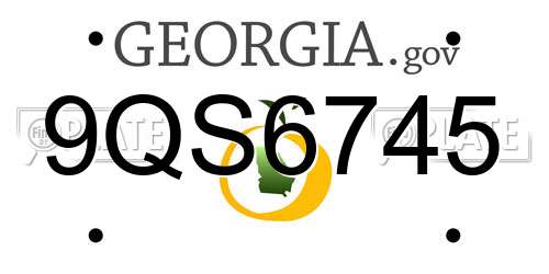 9QS6745 Georgia License Plate
