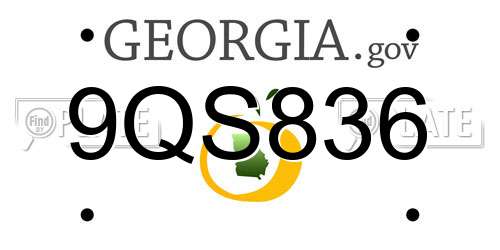 9QS836 Georgia License Plate