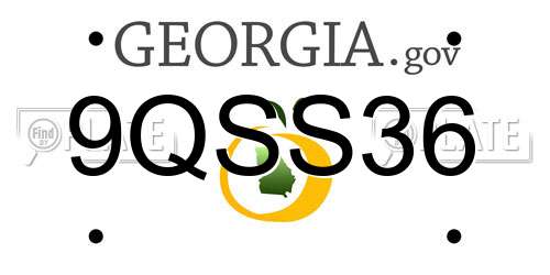 9QSS36 Georgia License Plate