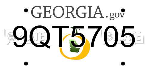 9QT5705 Georgia License Plate