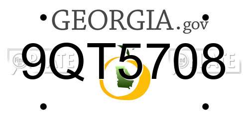 9QT5708 Georgia License Plate