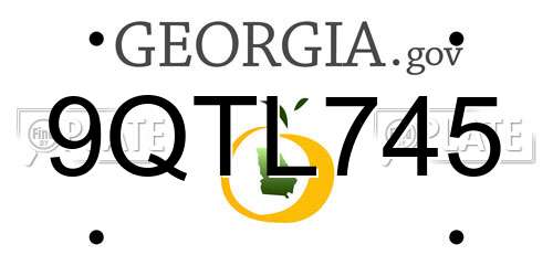 9QTL745 Georgia License Plate
