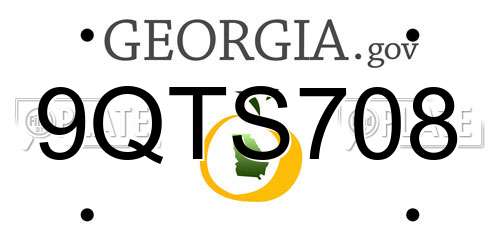9QTS708 Georgia License Plate