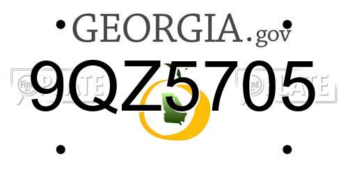9QZ5705 Georgia License Plate