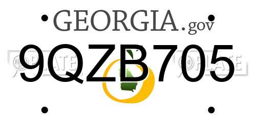 9QZB705 Georgia License Plate