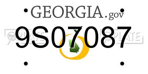 9S07087 Georgia License Plate