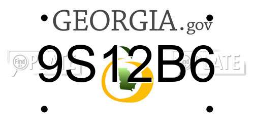 9S12B6 Georgia License Plate