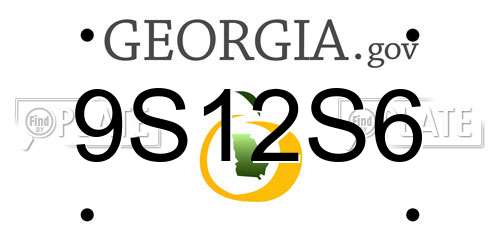 9S12S6 Georgia License Plate