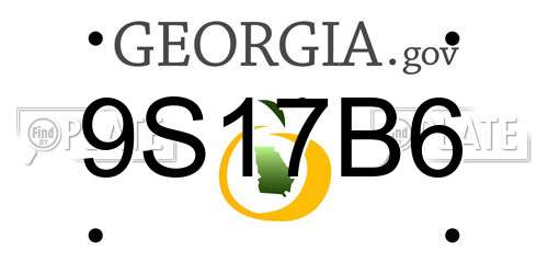 9S17B6 Georgia License Plate
