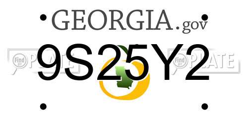 9S25Y2 Georgia License Plate