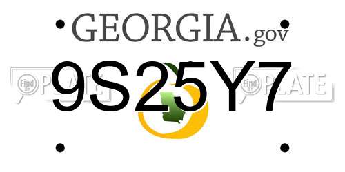 9S25Y7 Georgia License Plate