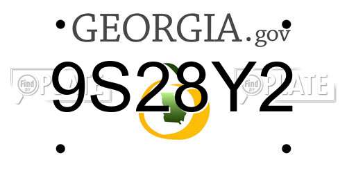 9S28Y2 Georgia License Plate