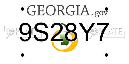 9S28Y7 Georgia License Plate