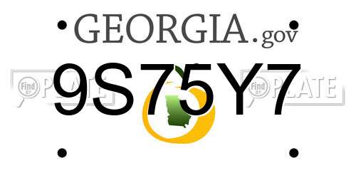 9S75Y7 Georgia License Plate