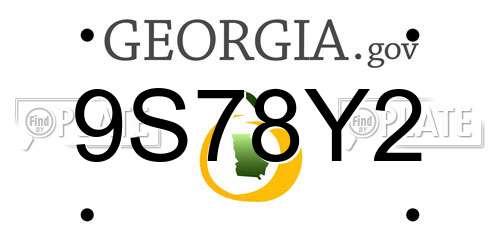 9S78Y2 Georgia License Plate