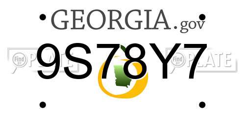 9S78Y7 Georgia License Plate
