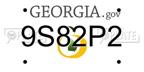 9S82P2 Georgia License Plate