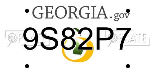 9S82P7 Georgia License Plate
