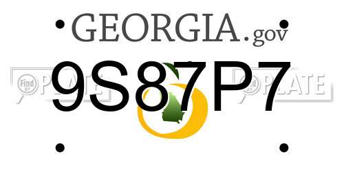9S87P7 Georgia License Plate