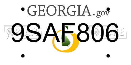 9SAF806 Georgia License Plate