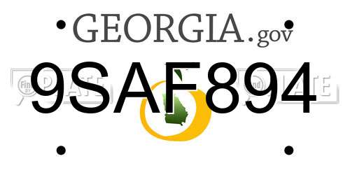 9SAF894 Georgia License Plate