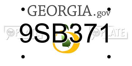 9SB371 Georgia License Plate