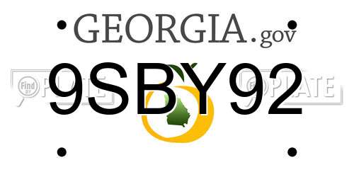9SBY92 Georgia License Plate