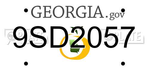 9SD2057 Georgia License Plate