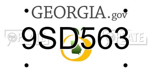 9SD563 Georgia License Plate