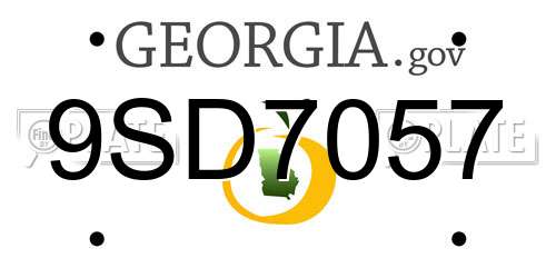 9SD7057 Georgia License Plate