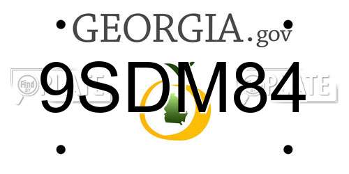 9SDM84 Georgia License Plate