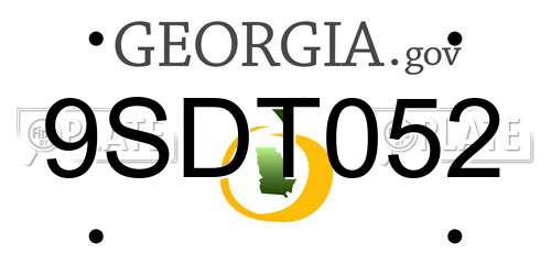 9SDT052 Georgia License Plate