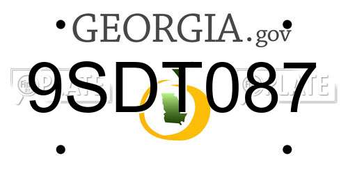 9SDT087 Georgia License Plate