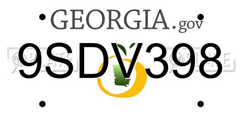9SDV398 Georgia License Plate