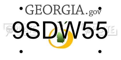 9SDW55 Georgia License Plate