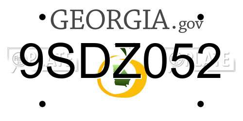 9SDZ052 Georgia License Plate