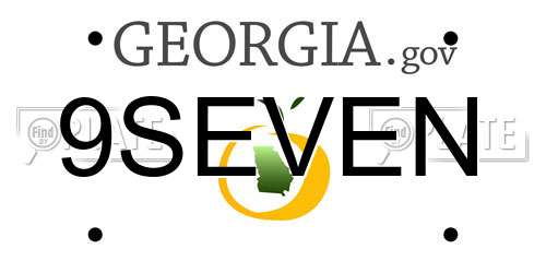 9SEVEN Georgia License Plate