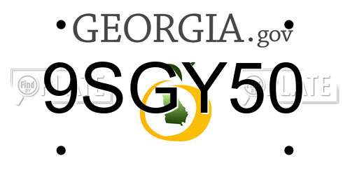 9SGY50 Georgia License Plate