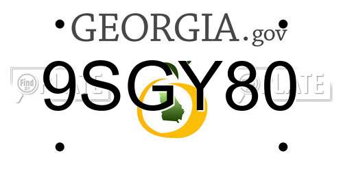 9SGY80 Georgia License Plate