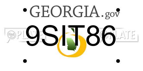 9SIT86 Georgia License Plate