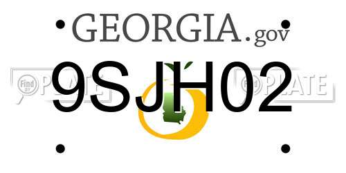 9SJH02 Georgia License Plate