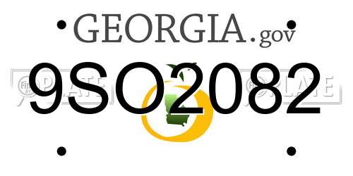 9SO2082 Georgia License Plate