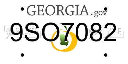 9SO7082 Georgia License Plate