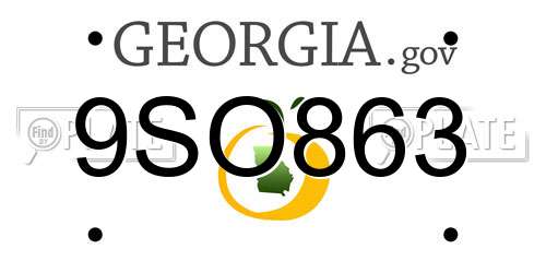 9SO863 Georgia License Plate