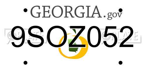 9SOZ052 Georgia License Plate